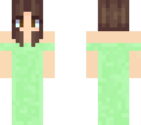 preview for cute skin whithe green drees