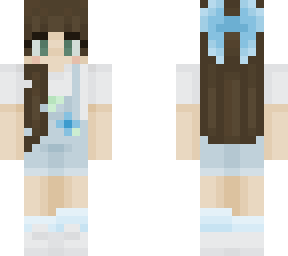 preview for Girl w Blue Ribbon and Flower Overalls