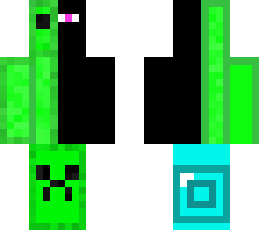 preview for Half ender man half slime half creeper half diamond block