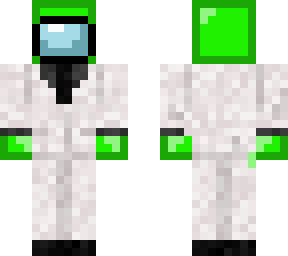 preview for lime green among us character with suit and child on head not mine