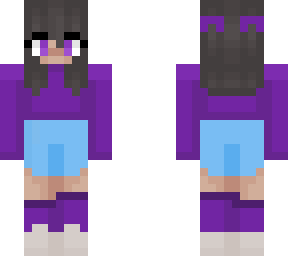 preview for me with a purple shirt and a light blue jean skirt