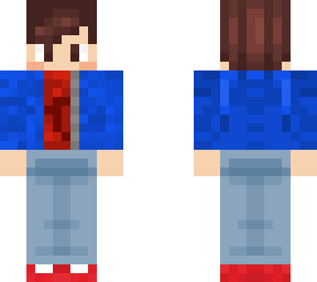 preview for minecraft boy with blue hoodie and red shirt