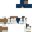 skin for Blue hair girl with white dress and gold design