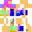 skin for blue pink green girl