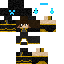 skin for Mini Mage Holding Gamer Neon Blue and Black Creeper Head