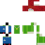 skin for My first Minecraft skin Green Shirt with Red Ombre Hair