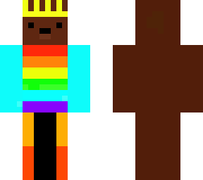 bear with a crown and rainbow shirt