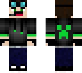 Black mincraft jacket with green creeper face