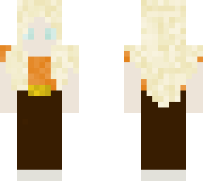 Blonde girl with orange shirt