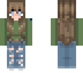 Brown hair with bangs blue eyed