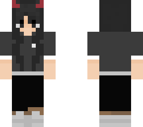 Egirl with horns tshirt Black & White