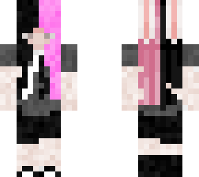 emo pink and black roleplay skin