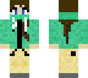 girl character with blugreen hoodie