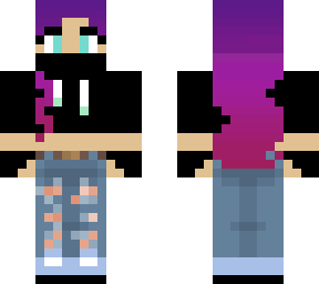 Girl with Headphone hoodie and ripped jeans