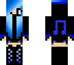 Girl with Hoodie Blue