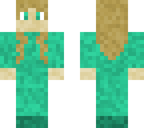 Girl with teal clothes