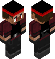 Man in Red, Vest, Hat, Red Eyes no Coat