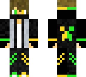 Masked green and yellow boy