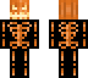 Orange Halloween Pumpkin Skeleton