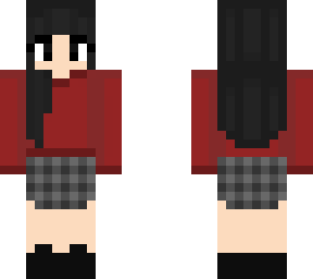 Red Sweater and Plaid Skirt