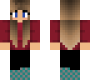 red sweatshirt brown hair