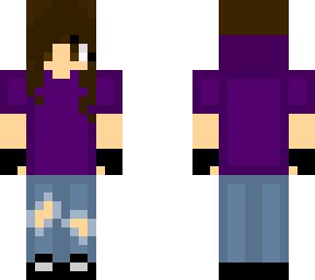 Simple Girl w brown hair and ripped jeans v2