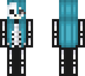 skeleton blue hair girl