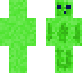 My first Minecraft skin Green Shirt with Red Ombre Hair
